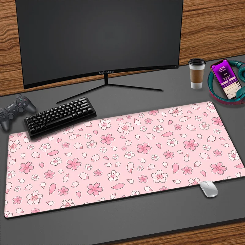 Imagem -03 - Sakura Flower Art Mouse Pad Gamer Mousepad Desk Mat Computador Mat Teclado Grande 900x400 Xxl