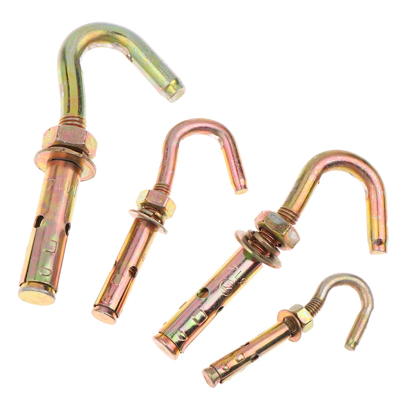 5Pcs M6/M8/M10/M12 304 Stainless Steel Expansion Screw Hooks Expansion Hooks Well Cover Inspection Well Net Pull Explosion Hooks