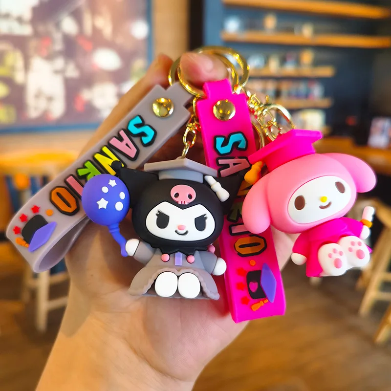 

New Anime Cartoon Sanrio Keychain Kawaii Kuromi PVC Figurines Hanging Ornaments for Car Bag Keychains Claw Keyrings