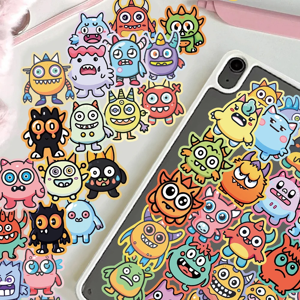 50PCS Cute Monster Multi Color Fun Creative Stickers DIY Manual Scrap Book Phone Case Tablet Speaker Motorcycle Stickers