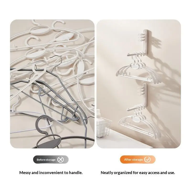 Foldable Clothes Hanger Organizer Scratch Resistant Brushed Finish Space Saving with Hooks for Closet Storage