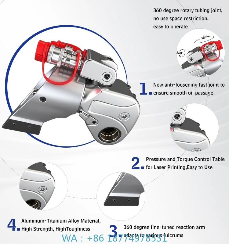 ipeline Flange Bolt Tightening WorkHigh Accuracy 700 Bar Drive Hydraulic Torque Wrench for P