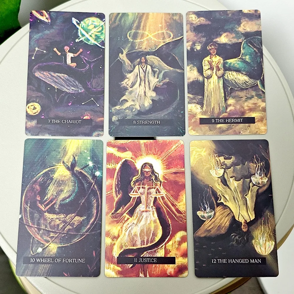 78 Pcs Cards 10.3*6cm Wishes From The Whales Tarot Immerses You In A Fascinating Realm of Oceanic Spirits and Sea Creatures