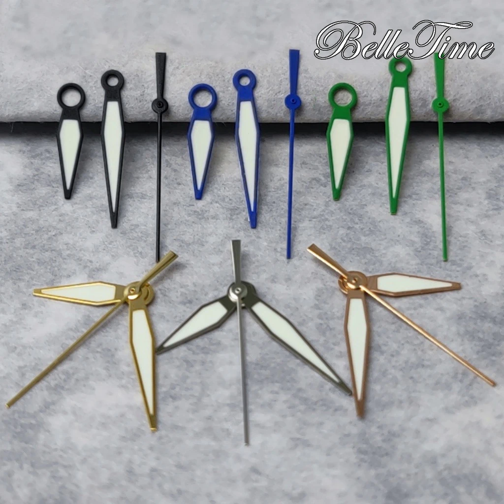 Silver/Black/Blue/Green/Gold/Rose Gold Watch Hands For NH34 NH35 4R35 NH36 4R36 Movement  C3 Green luminous Watch Accessories
