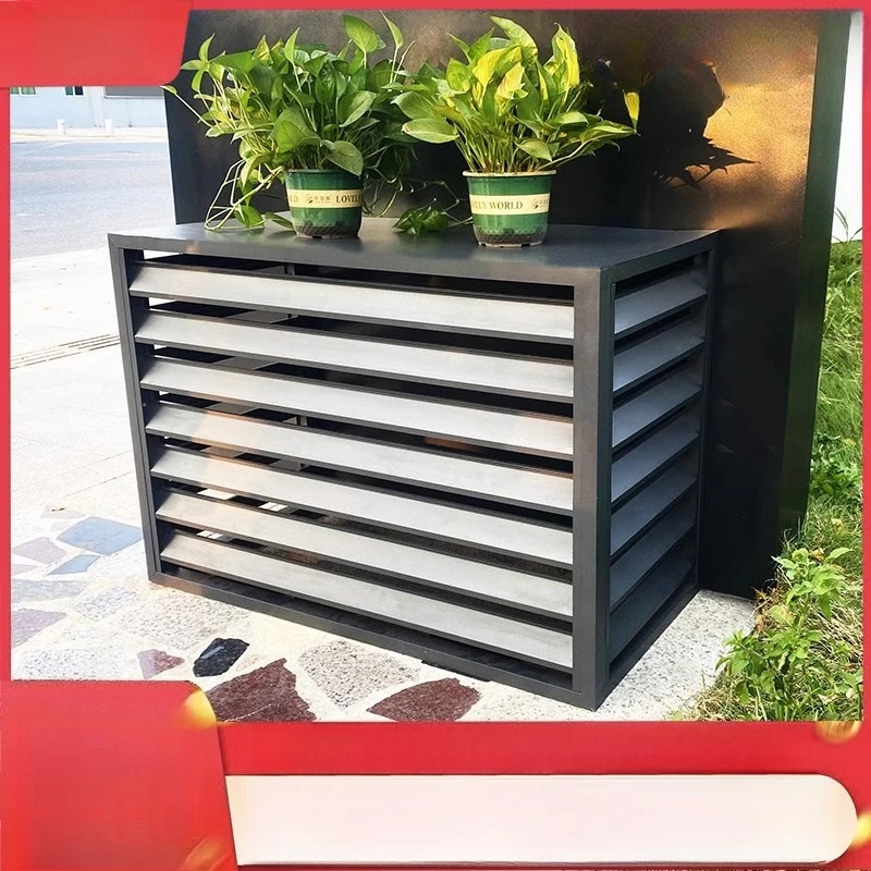 Air conditioner outer machine protective cover Aluminum alloy louver grille machine  Rainproof sunscreen cover
