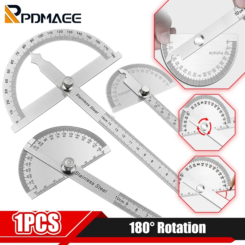 

Транспортир 180 градусов, металлический угловой видоискатель, Гониометр, регулируемое измерение, набор инструментов для деревообработки