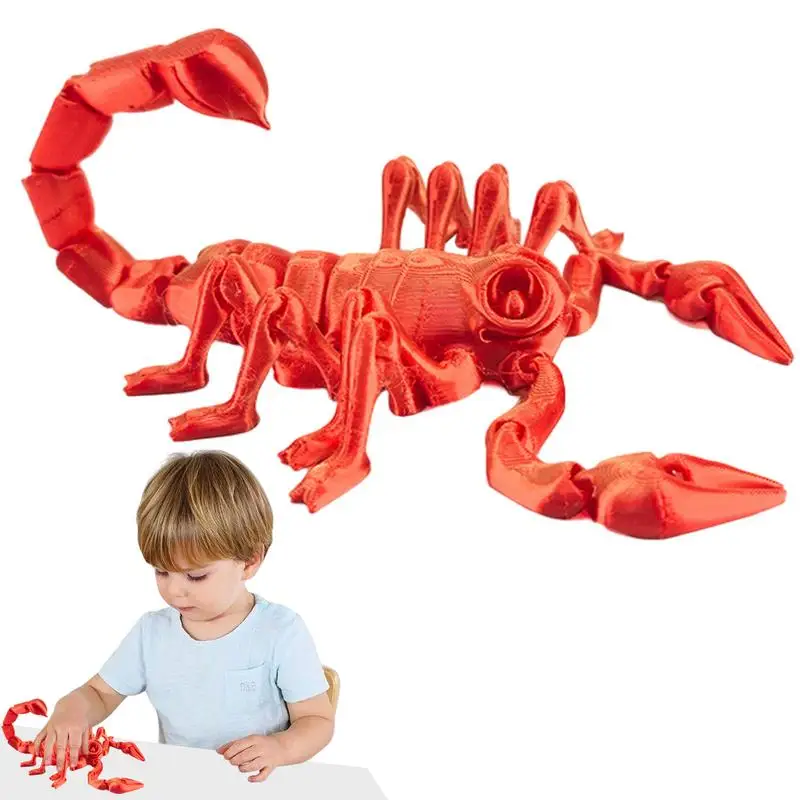 3D Printed Animals Flexible Joint Scorpion Ornament Figurines Desktop Fidget Toy Simulated Scorpion With Flexible Joints For