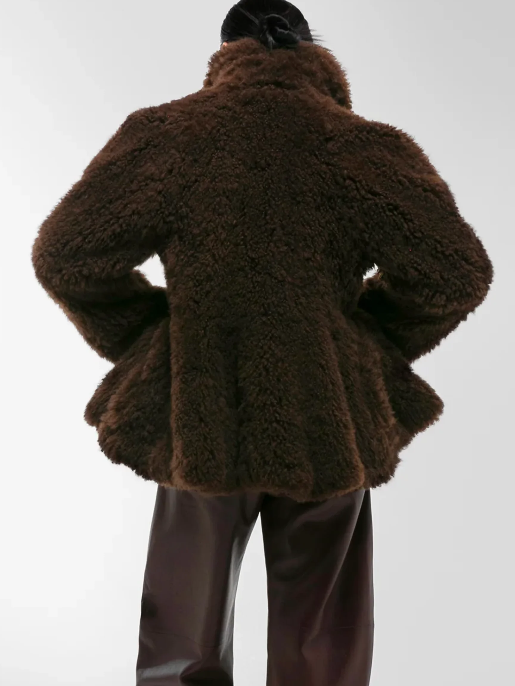 LIMO Women Turn Down Collar Faux Sheepskin Fur Coat Loose Open Front Fluffy Long Sleeve Outerwear