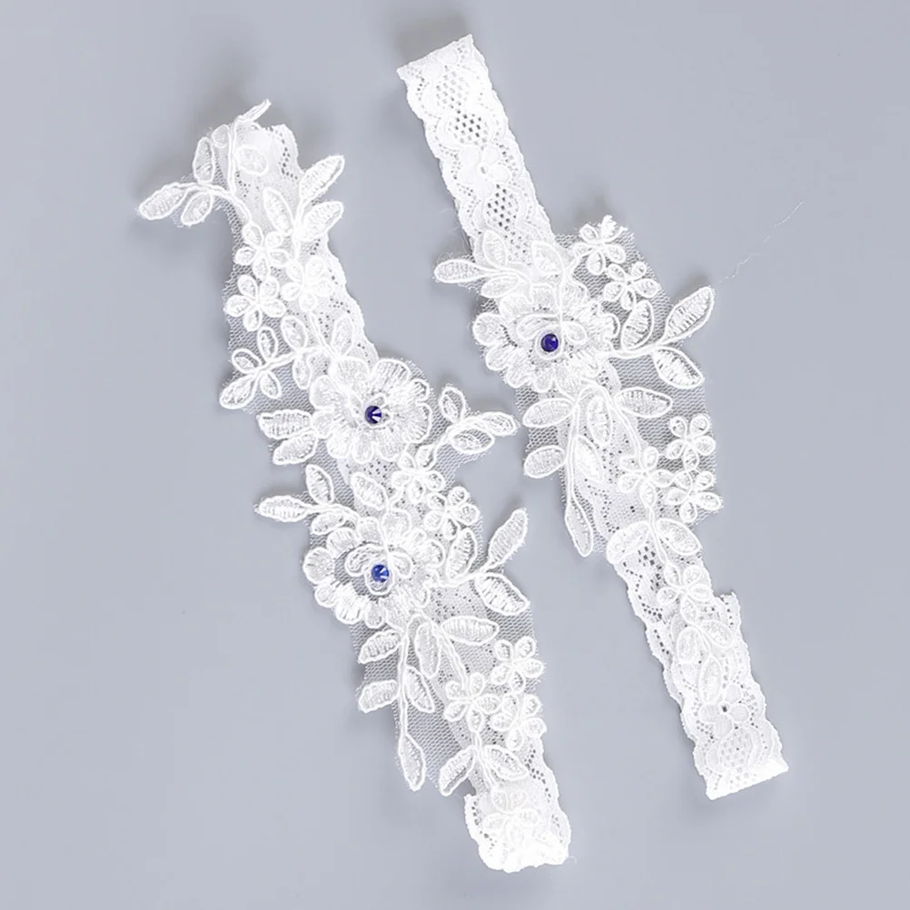 

1 Pair Lace Garters For Bride Bridal Wedding Party Elastic Thigh Decoration Suitable Prom Bridesmaid Comfortable Premium