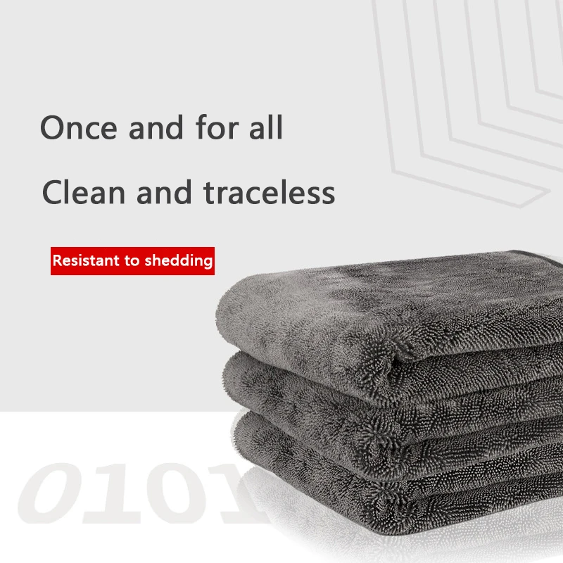 Microfiber Car Drying Towel Car Wash Details Cleaning Waxing Polishing Towel Super Absorbent Thickened Wipe Car Cloth Rag Gray