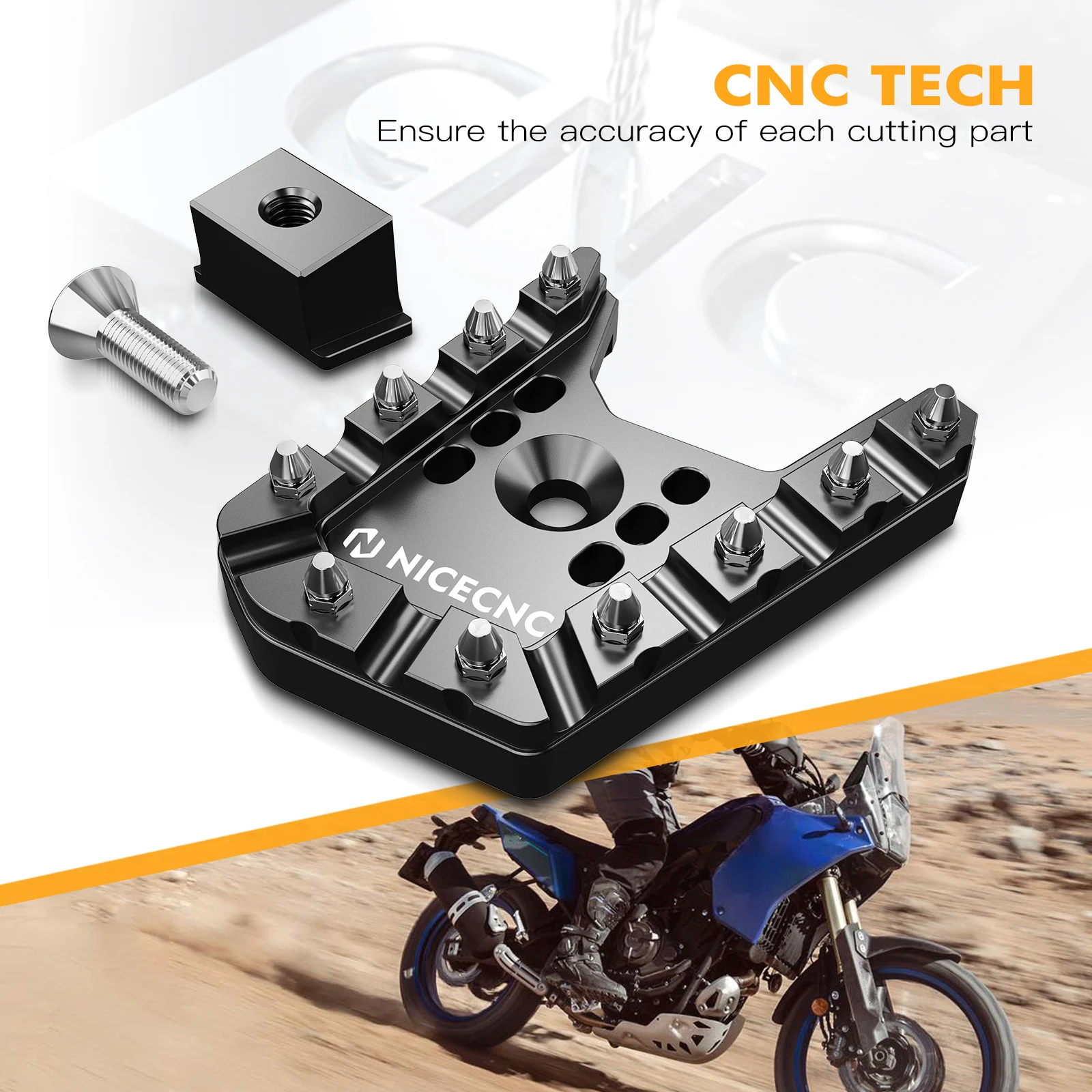 NICECNC Fußrasten-Verlängerung für Yamaha Tenere 700 2019-2024, Fußhebel, Bremshebel, Pedalverlängerung – Detail 11