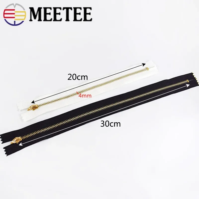 10/20 pz Meetee 15-30cm 3 # cerniera in metallo Close-End Auto Lock Zip Puller Head Decor borsa fai da te borsa indumento cucito accessorio su misura