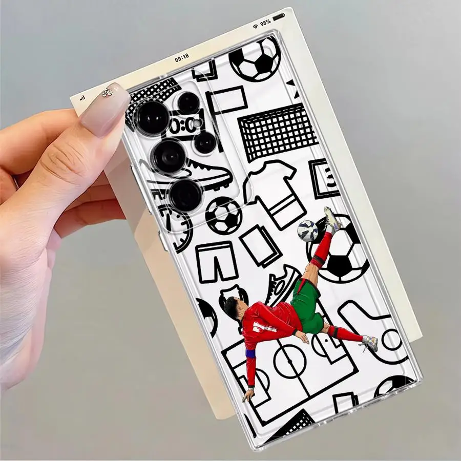Cool Sports Football Cartoon Soft Phone Cover Case for Samsung Galaxy S22 FE S21 S25 Edge S24 S20 Plus S23 Ultra Note 20 Ultra