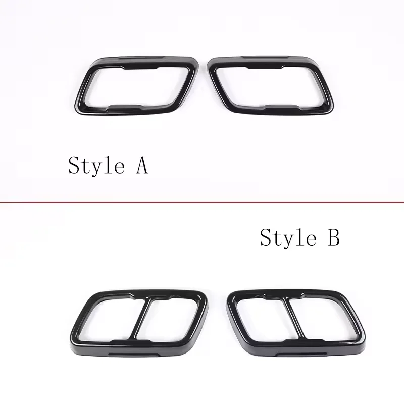 2Pcs Glossy Black Stainless Steel Car Exhaust Muffler Pipe Tip Cover Trim For BMW 2 Series F44 2020-2026 Car Accessories