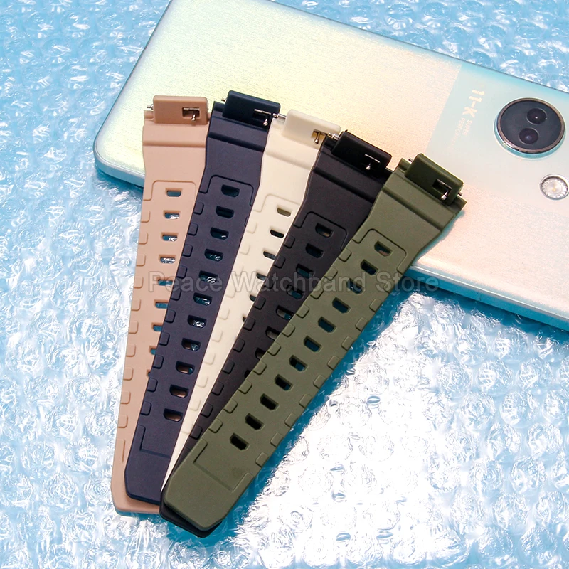 Per Casio G-Shock Octagon GM-S2100 cinturino da donna 16 mm kaki nero bianco ingegnerizzato con cinturino per orologio in resina ad alta resilienza