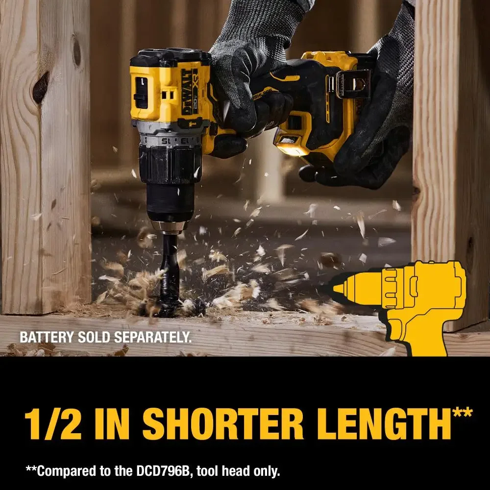 DEWALT DCD805 Kit 1/2in Brushless Cordless Hammer Drill/Driver 20V Lithium Power Tool 2000RPM 34000IPM 90NM With Battery Charger