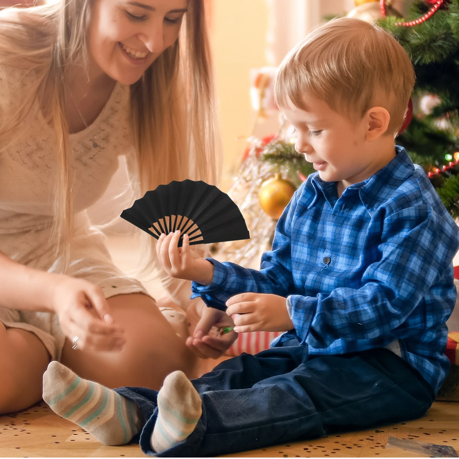 

Mini Folding Fan Portable Handheld up Handle Craft Collapsible Photo Prop Chinese Dance Fabric