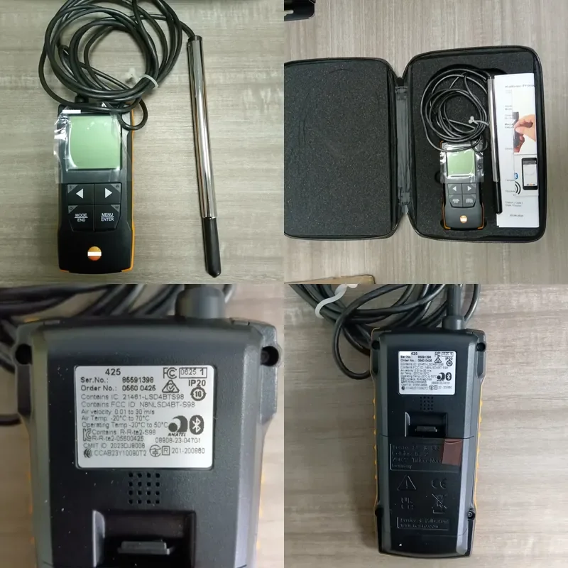 for Testo 425 Hot Wire Anemometer with Telescopic Probe Wind Speed and Temperature CFM Measuring Instrument