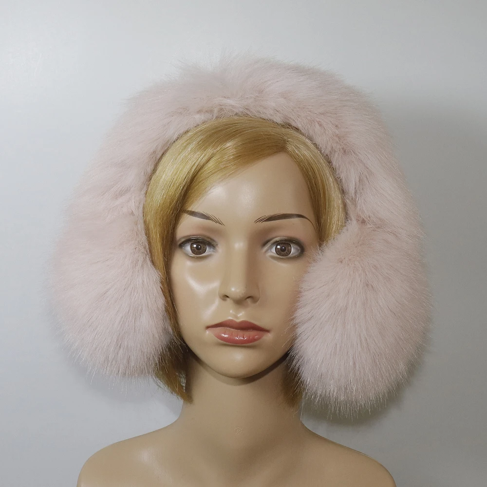 Faux Fox Fur Earmuffs For Winter Women Warm Thick Faux Fur Earmuffs Girls Ear Warmer Faux Fox Fur Scarves Plush Ear Muff