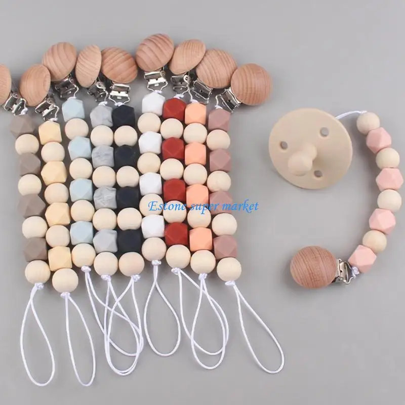 090B لهاية الطفل حامل سيليكون الخرز عضاضة كليب مكافحة قطرة مصاصة حزام