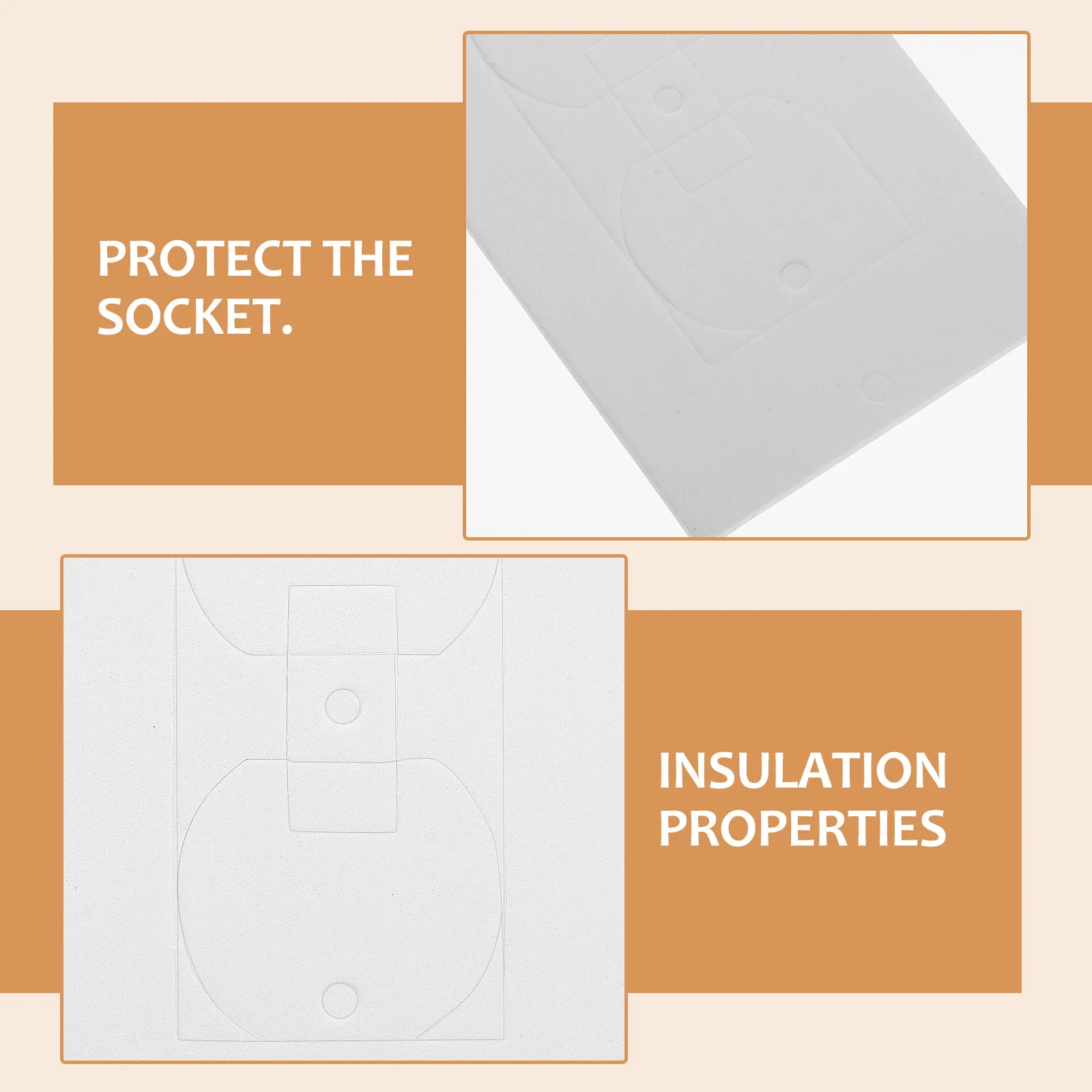 50Pcs Outlet Insulation Pads Socket Cover Gasket for Wall Plate Draft Sealing Electrical Safety Insulation and Energy Saving