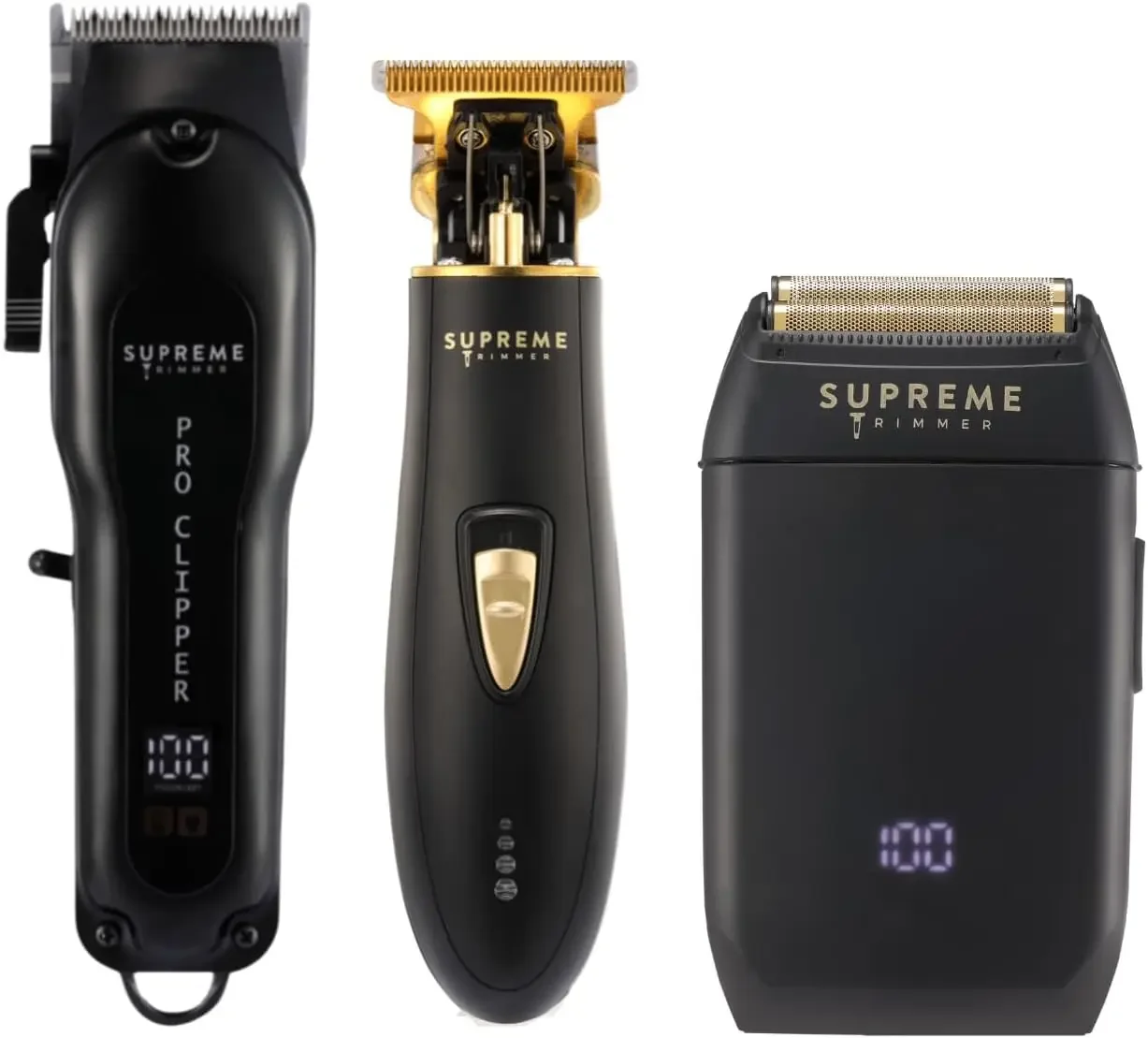 Trimmer 3-in-1 Barber Bundle | Pro Clipper, T-Shaper Trimmer & Crunch Foil Shaver | Professional Beard Trimmer Men’s Hair Clippe