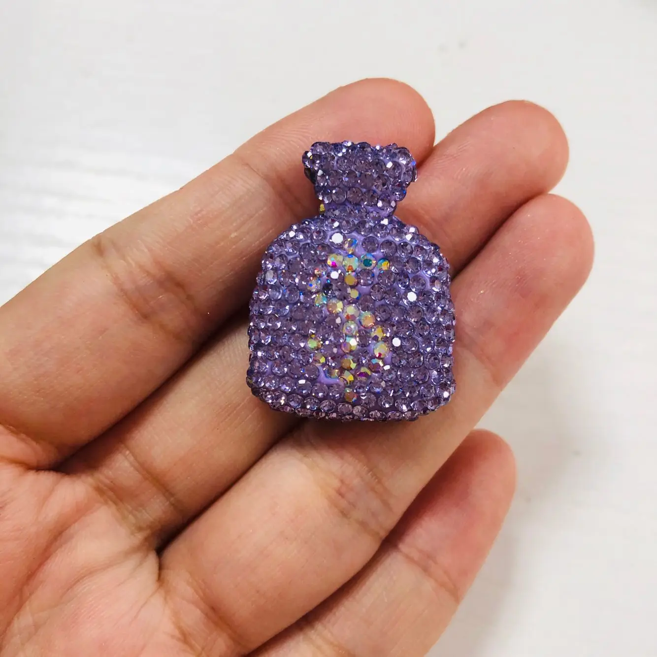 

1Pcs New Arrival Shiny Luxury 3d Hollow Out Bow Money Bag Charms Full Rhinestone Cherry Coin Pouch Decor Diy Junk Phone Case