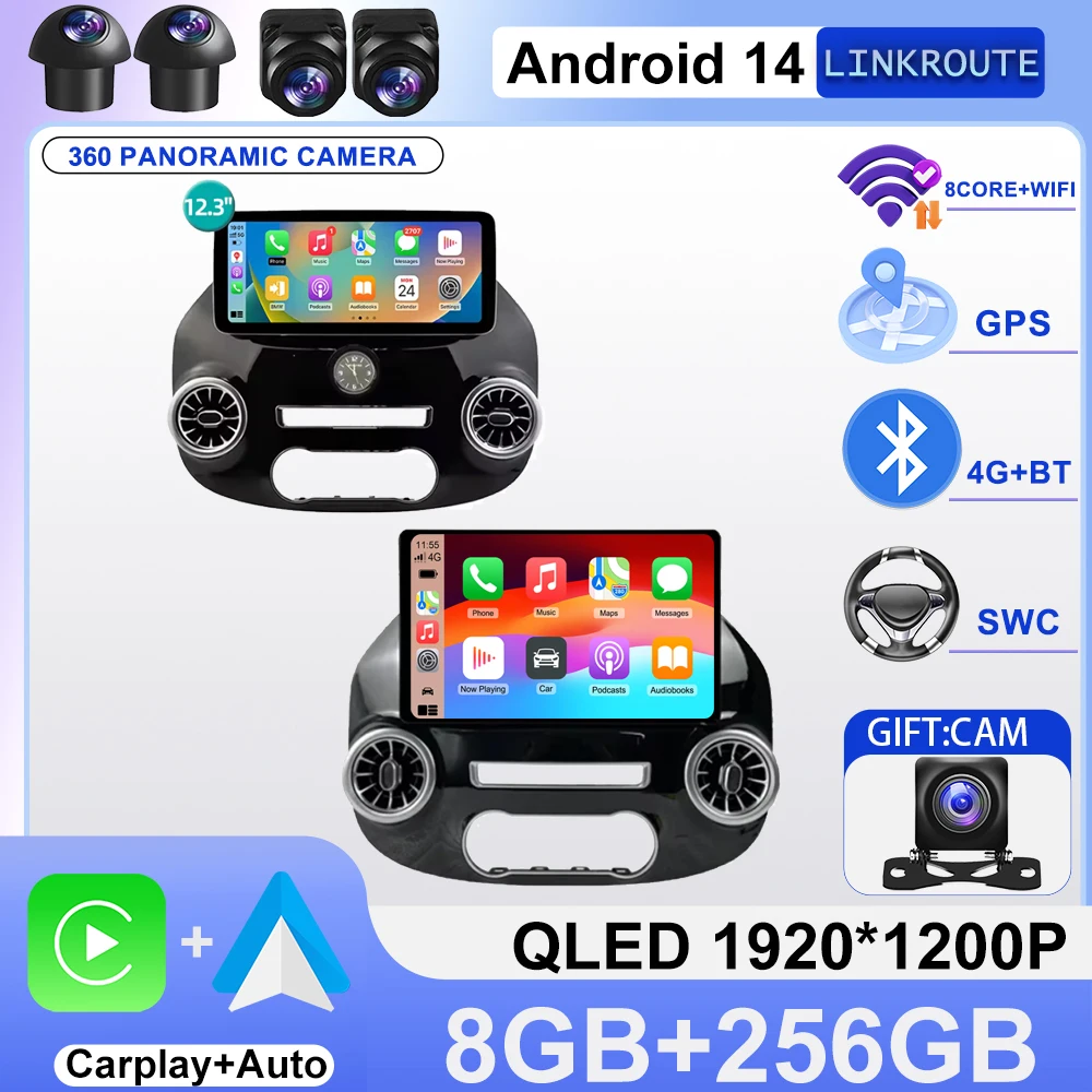 13.1 Inch For Benz Vito W447 2014-2021 Android 14 Car Radio Stereo Receiver GPS Navigation DSP Video Carplay Player NO 2DIN DVD