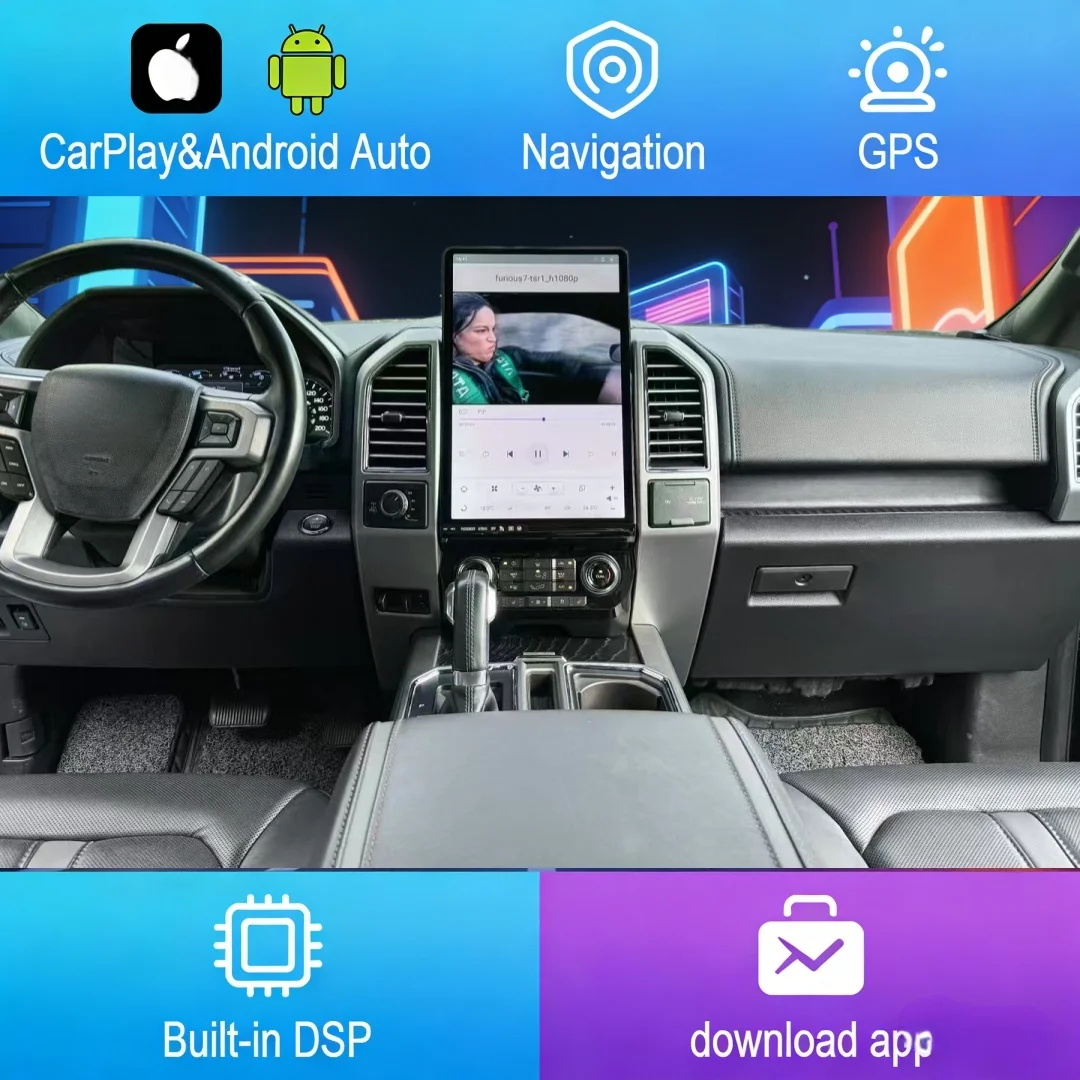 

16.8-дюймовый Android 13 для Ford F150 F-150 F250 2015-2019 SYNC 2 SYNC 3, автомобильная мультимедийная система, видеоплеер, GPS, CarPlay, навигация