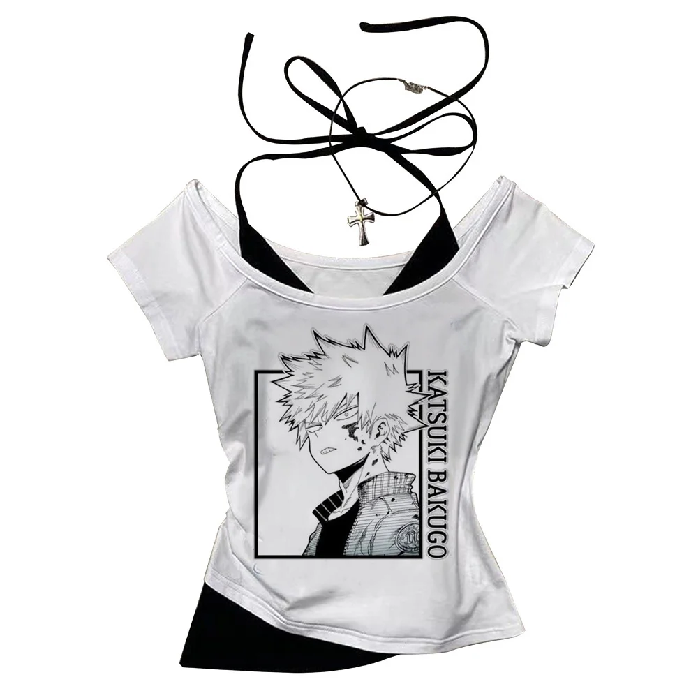 Bakugo top tees girl Graphic Retro Grunge Comfortable Pop Culture anime shirt women graphic Punk 2000s Classic Digital