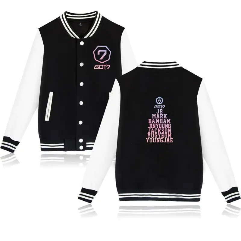 Neueste gedruckte got7 Mode Hip Hop Männer Frauen Baseball jacke Sport lässig Langarm Hoodies Jacken Sweatshirt Mantel Tops