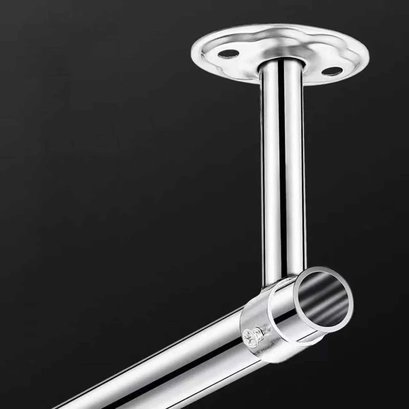 Stainless Steel Balcony Fixed Hanger Bracket Ceiling Mount Flange Base For Clothes Drying Rod Hardware Accessories