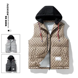 Down cotton vest, autumn and winter, loose and trendy vest for middle school students and teenagers, men's and women's outerwear