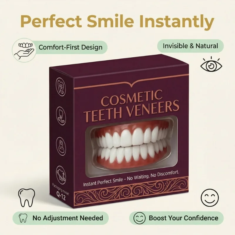 💕NEW Silicone Gel Smile Veneers Upper & Lower Cosmetic Teeth Cover Comfort Fit Instant Natural Fake Teeth Braces Oral Care