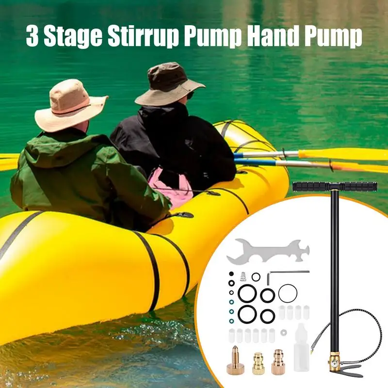 Portable Hand Tire Floor Pump Safe 3-Stage Floor Pump Hand Pump Ergonomic Design High Efficiency For Quick Filling