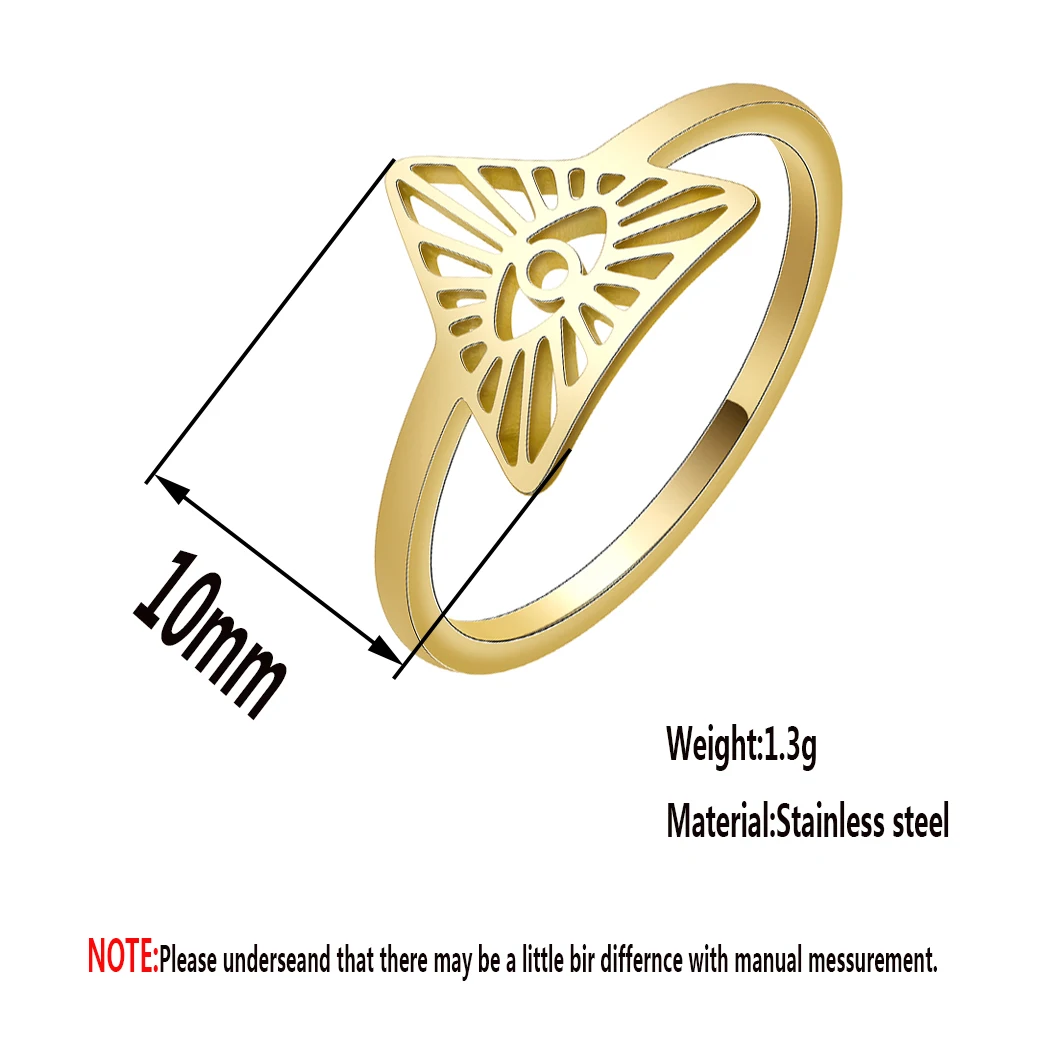 CHENGXU Omniscient Eye of God Rings for Women Girls Stainless Steel Eye of Providence Ring Magic Witch Amulet Protection Jewelry