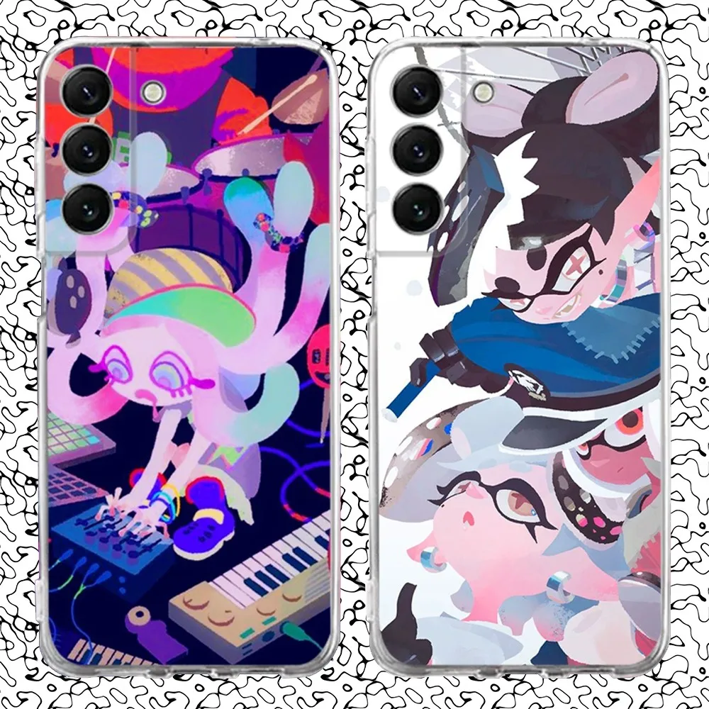 Game S-Splatoon Phone Case Silicone For Samsung S30,S23,21,22,20 Ultra,S20 FE lite,S10,9,PIus Note20ultra Cover Clear