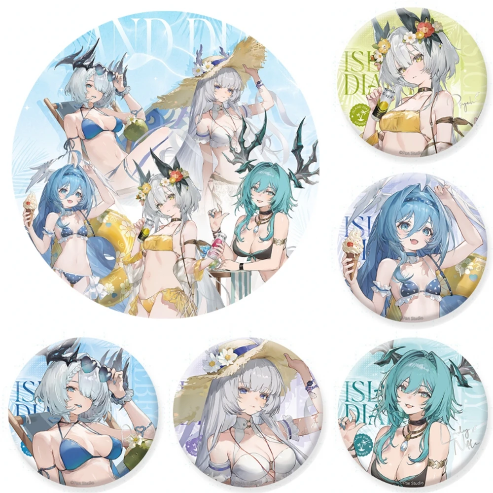 58mm Anime Duet Night Abyss Berenica Outsider Hilda Cosplay COSTUME Badge Pin SPTE Tinplate Brooch﻿ Prop Gilf