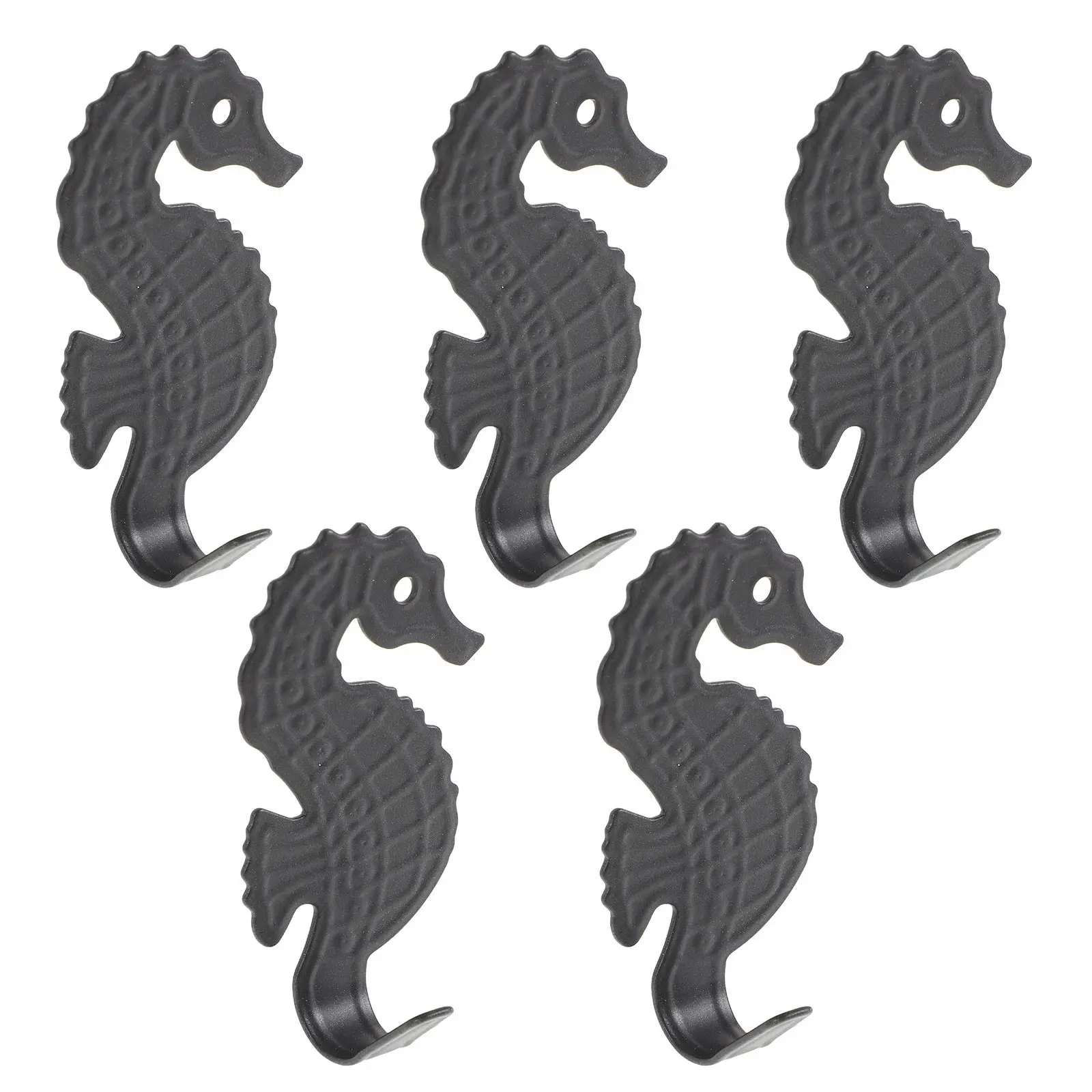 5Pcs Strong Adhesive Seahorse Hooks No Mark Wall Hangers for Bathroom Kitchen Behind Door Towel Coat Bag Hanging Organizer