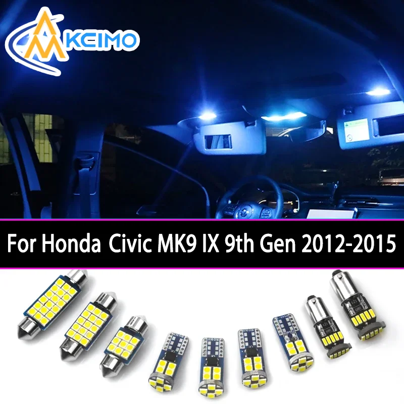 

Светодиодные лампы Canbus для салона автомобиля Honda Civic IX (9-го поколения) 2012-2015: комплект для освещения салона, карманных фонарей и багажника