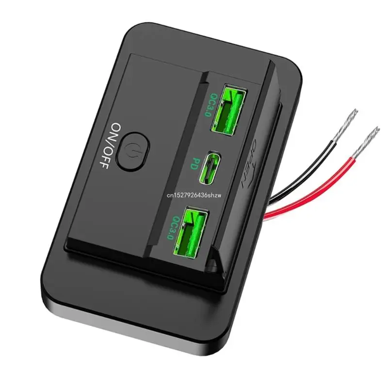 12V-24V Car Charging Station Adapter with Double Fast USB & Type C Port Dropship