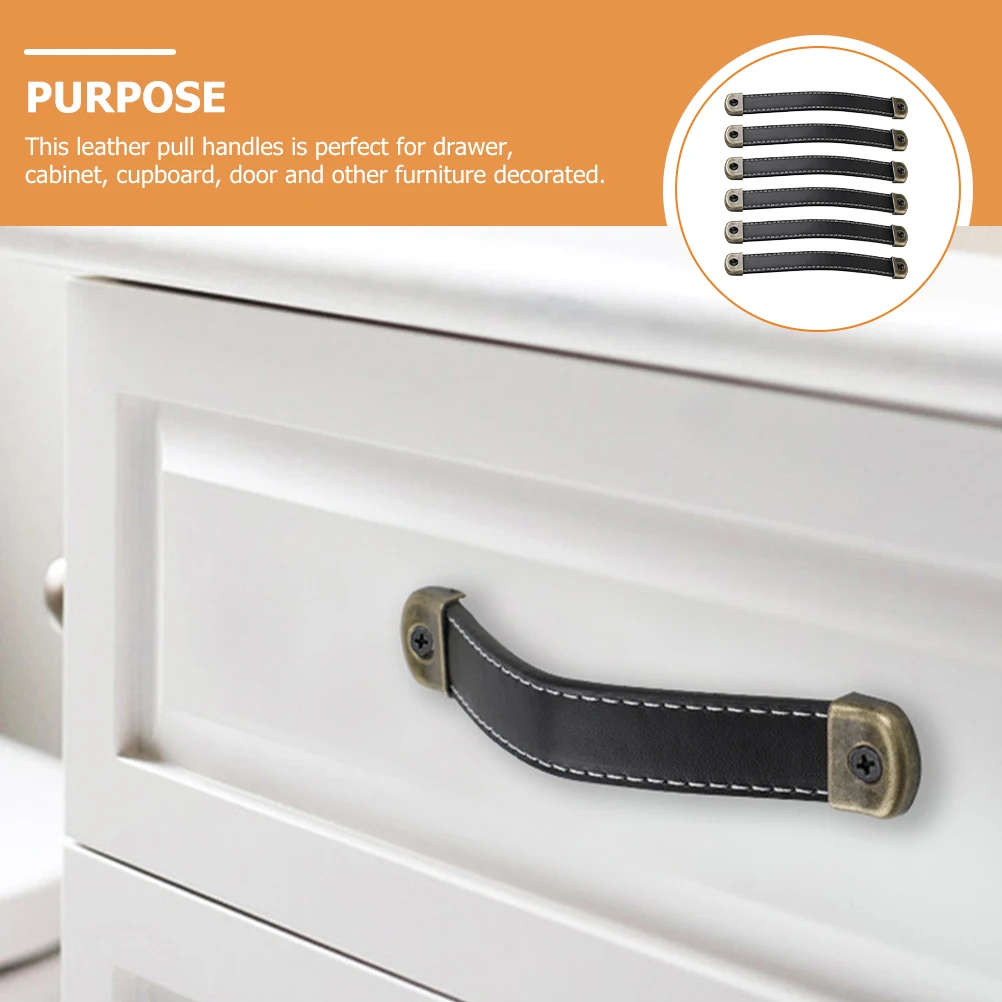 

6pcs Cabinet Pulls Handles Copper Finish For Drawer Wardrobe Closet Furniture Hardware Dresser