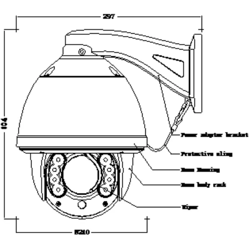 Outdoor Indoor 20X Zoom 2.0Mp 1080P HD 4 in 1 AHD TVI CVI High Speed Dome PTZ Pan Tilt Zoom