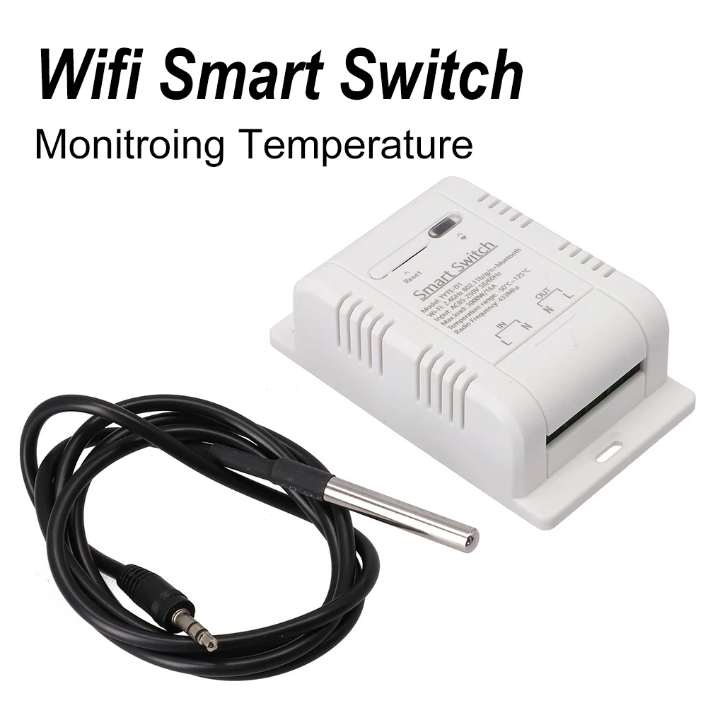 

1 Set Smart Switch Waterproof Temperature Sensor Voice Control Sensor Smart Switch Stainless Steel Temperature Probe Brand New