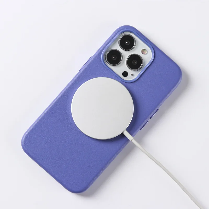 2024 New Original Leather For iPhone 14 13 12 11Pro Max Mini Magnet Case For Magsaf* Cover Wireless Charging Drop Protect Covers