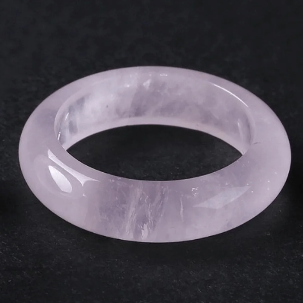 Daily Elegant Crystal Stone Band Rings Obsidian Stone Solid Design Minimalist Ring Natural Crystal All-match Jewelry Gift