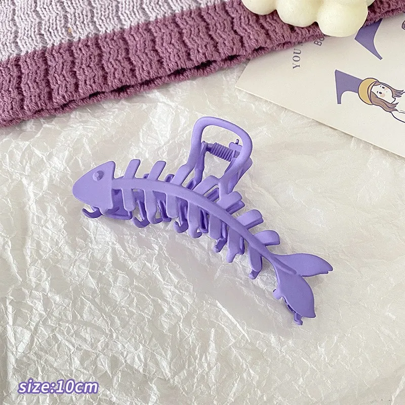 Korean Style Plastic Purple Hair Claw Large Clips Barrette Crab Women Hair Clip for Girls Ponytail Styling Tool Hair Accessories