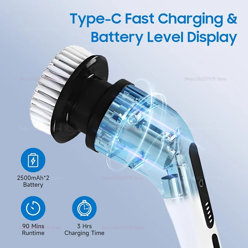 2025 신형 전동 청소 브러시 전동 회전 청소기 전동 도구 거실 주방 욕실 용품