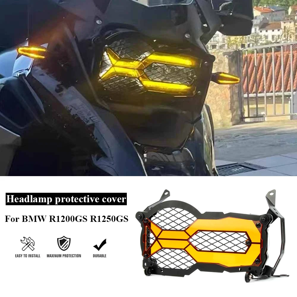 For BMW Motorcycle Flipable Headlight Protector Head Lights Grille Guard Cover R1200GSR1250GS LC ADV Edition Adventure2013-2023