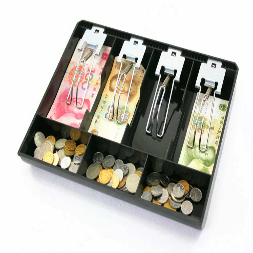 Caja para mostrador de dinero, tienda para caja de caja registradora, caja de cajero de 3/4/5 compartimentos, caja de caja registradora, cajón para monedas, bandeja para cajón de efectivo